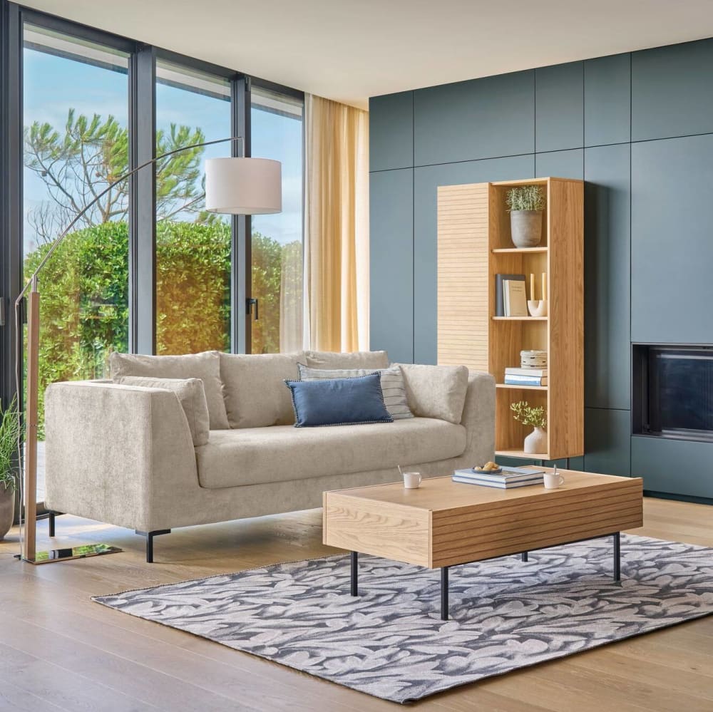 Canapé en tissu 2 places ivoire