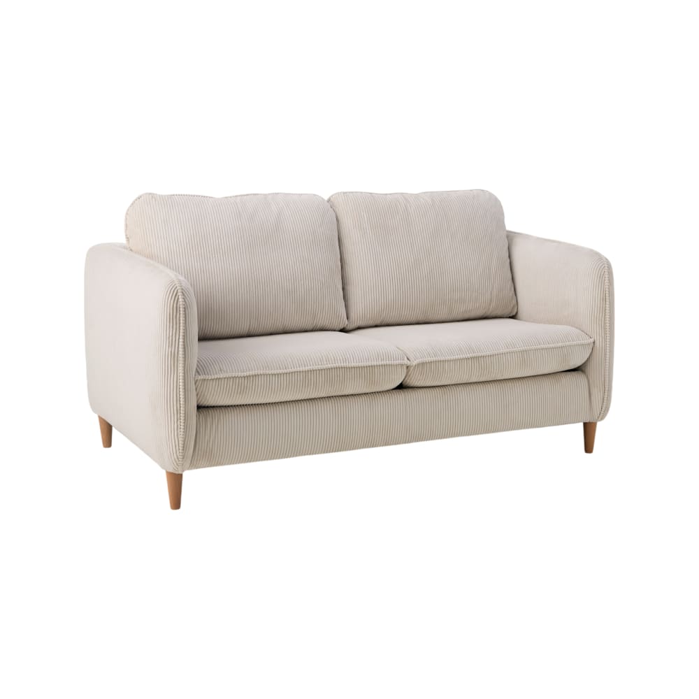 Canapé convertible velours côtelé 3 places beige