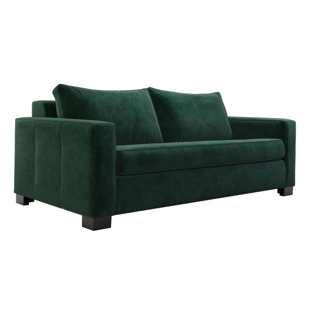 Canapé convertible 3 places en velours vert emeraude