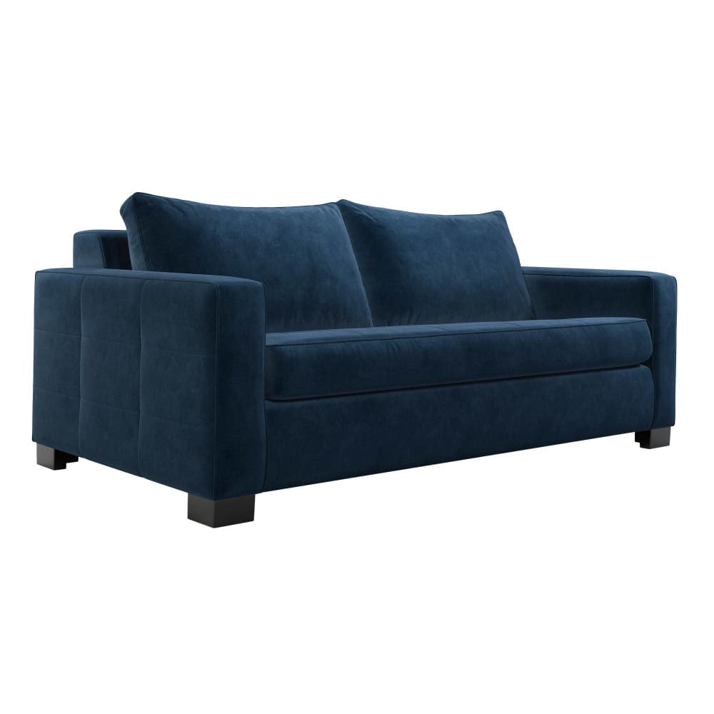Canapé convertible 3 places en velours bleu