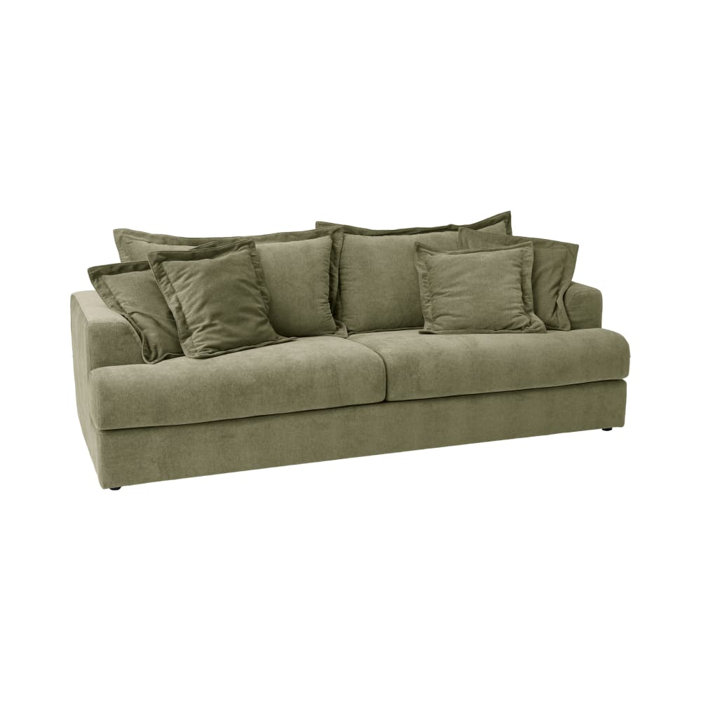 Canapé 3 places en tissu vert