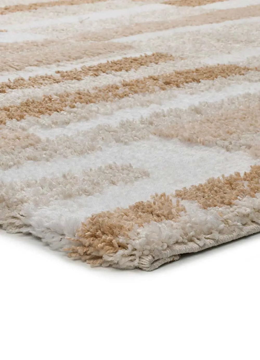 Tapis shaggy géométrique beige 133x190 cm — vue 4