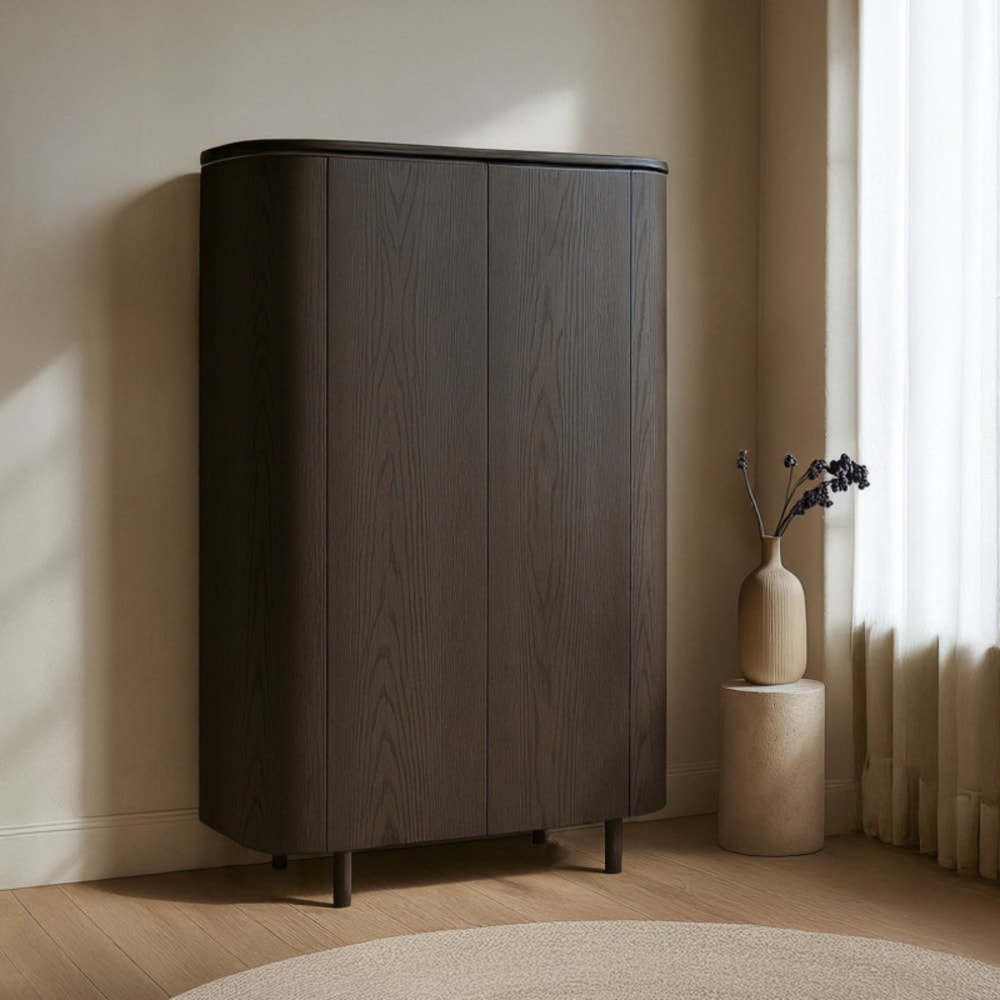 Hohes Sideboard mit 2 Türen, Eiche Expresso - Maisons Du Monde
