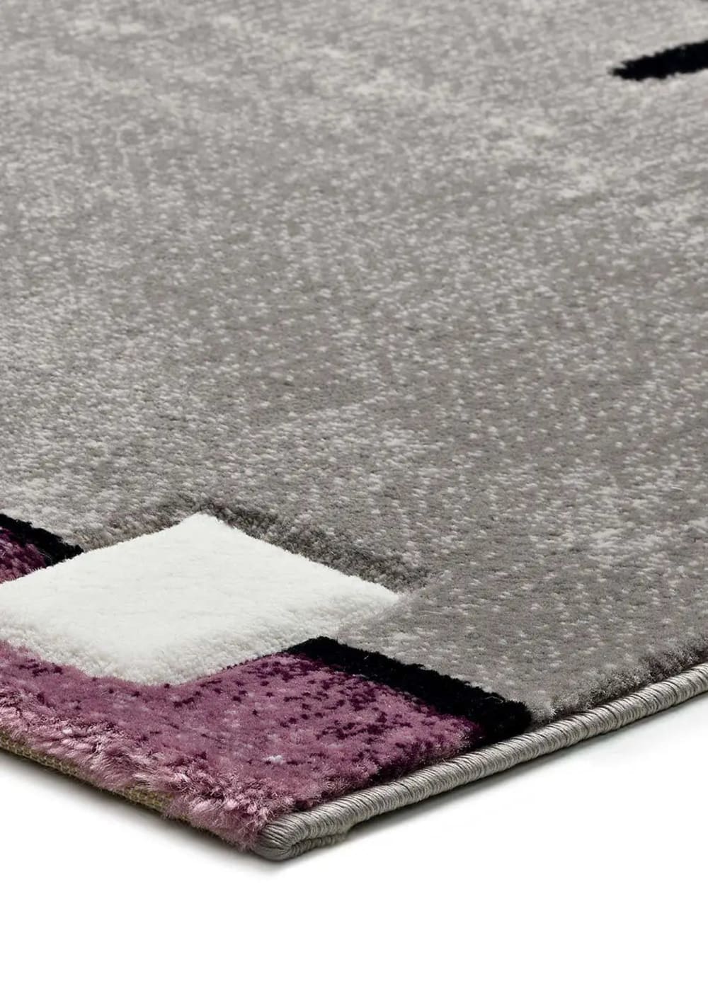 Tapis géométrique lilas/gris 120x170 cm — vue 4