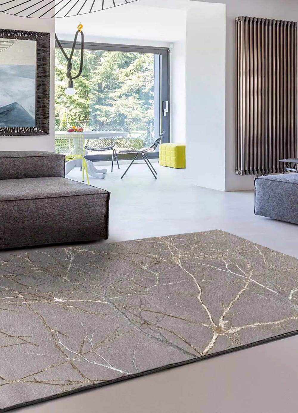 Tapis effet marbre gris 160x230 cm — vue 3