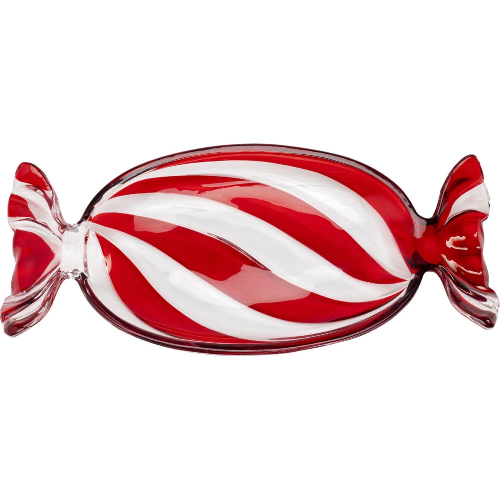 Coupe bonbon en verre rouge et transparent