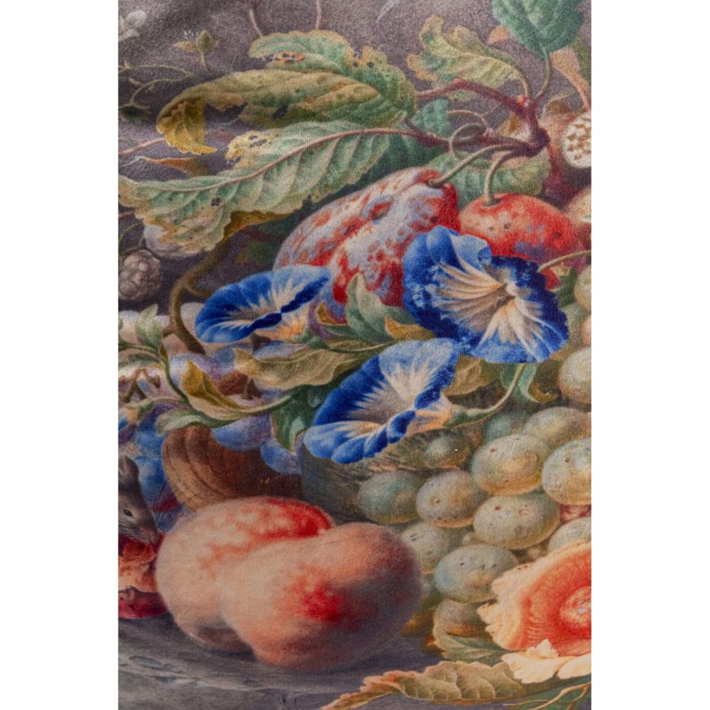 Kissen mit Blumen-Motiv und Fransen, mehrfarbig, 45x45cm -