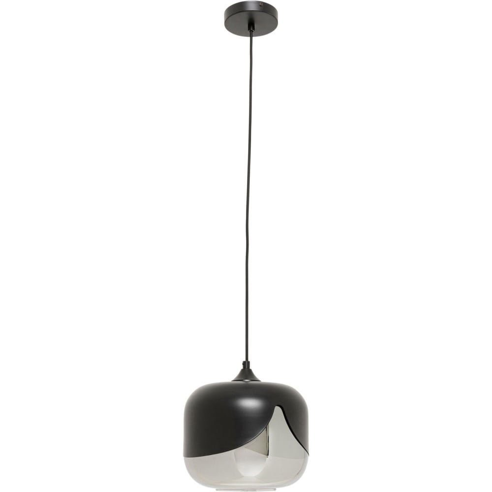 Suspension en acier noir et verre
