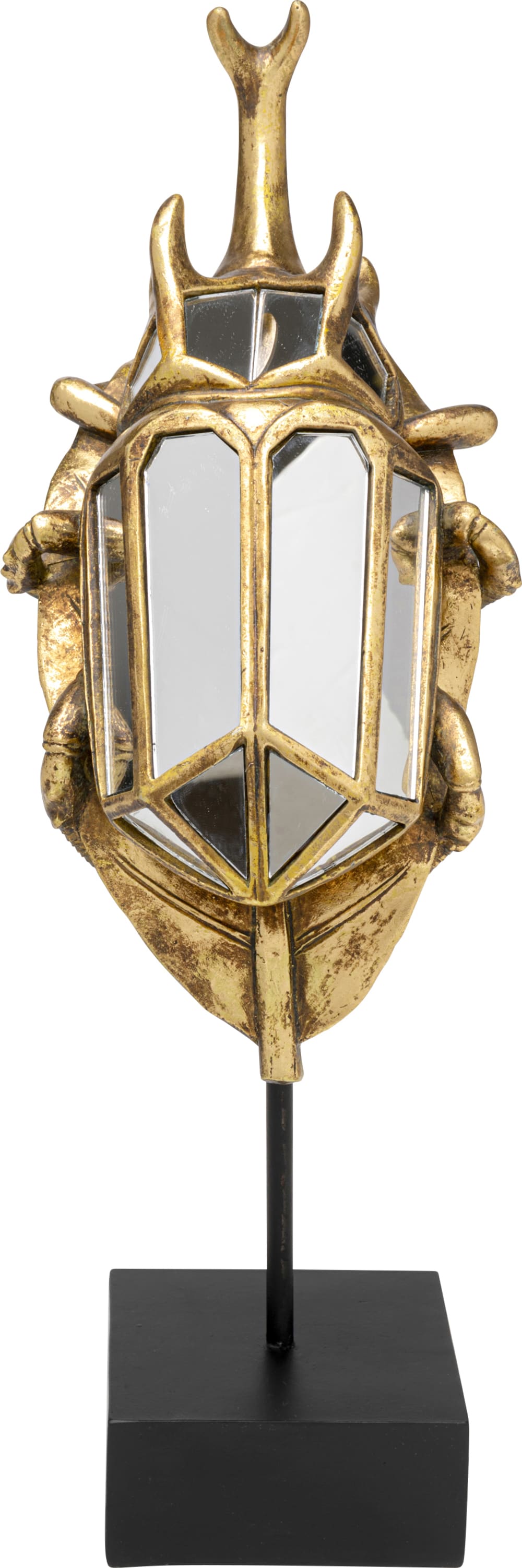 Deko-Objekt Käfer aus Glas und Polyresin, gold, H41cm - Maisons