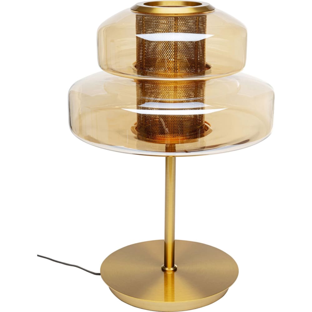 Kare Design Tischleuchte aus Glas und Stahl, gold, H51cm style modern - Glas