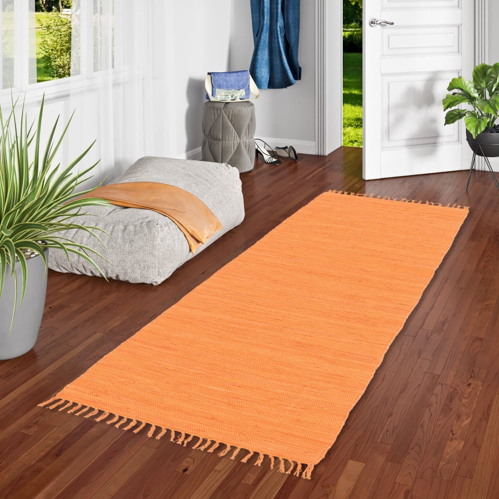 Tapis couloir en coton terre cuite 70x140 cm — vue 3