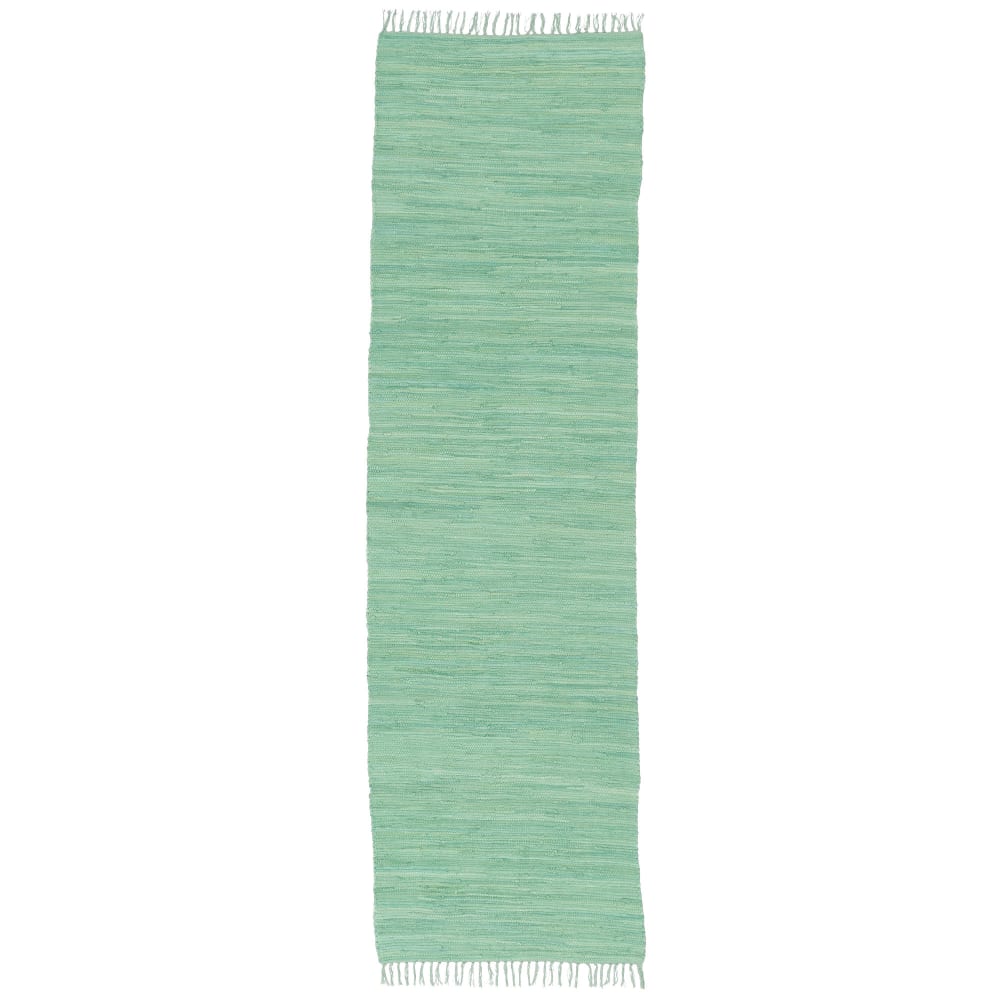 Tapis couloir en coton vert d’eau 70x250 cm