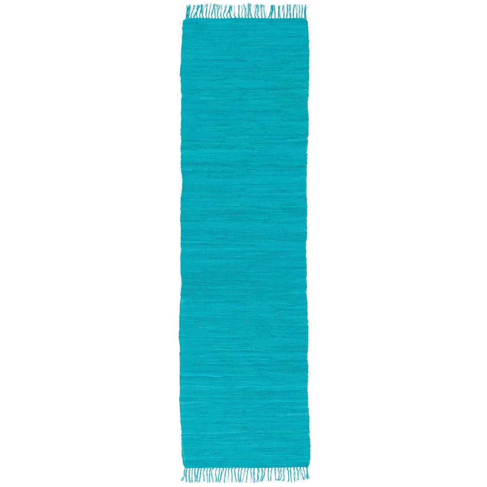 Tapis couloir en coton turquoise 90x160 cm