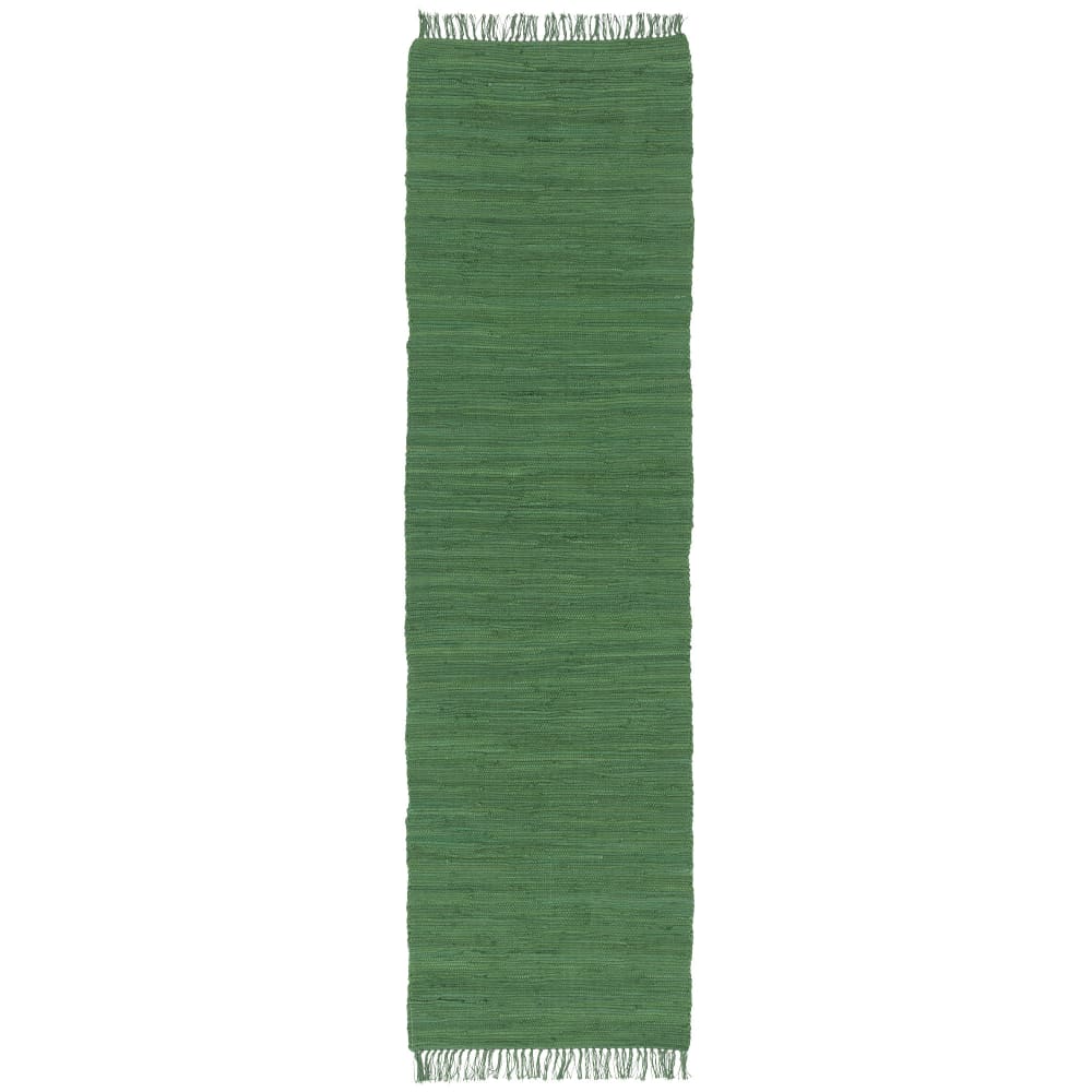 Tapis couloir en coton vert foncé 70x140 cm