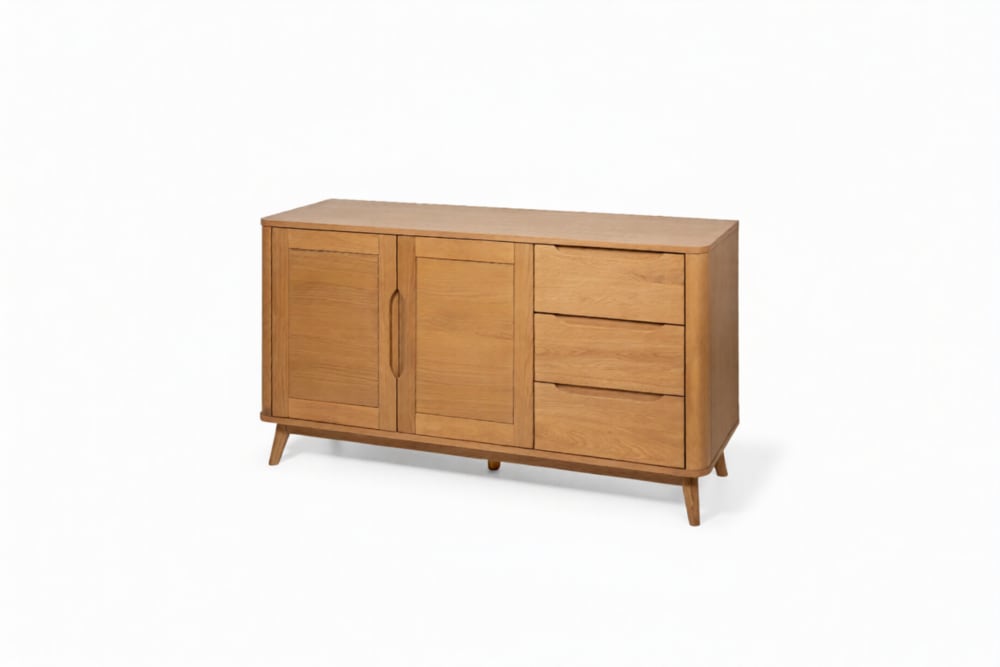 WOODEK Kommode aus massiver Eiche, mit matter Oberfläche style landhaus Beige Holz