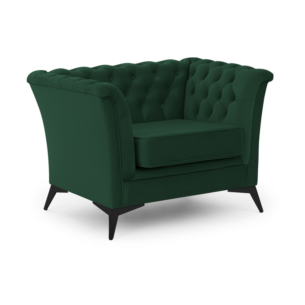 Fauteuil Chesterfield - pieds noirs