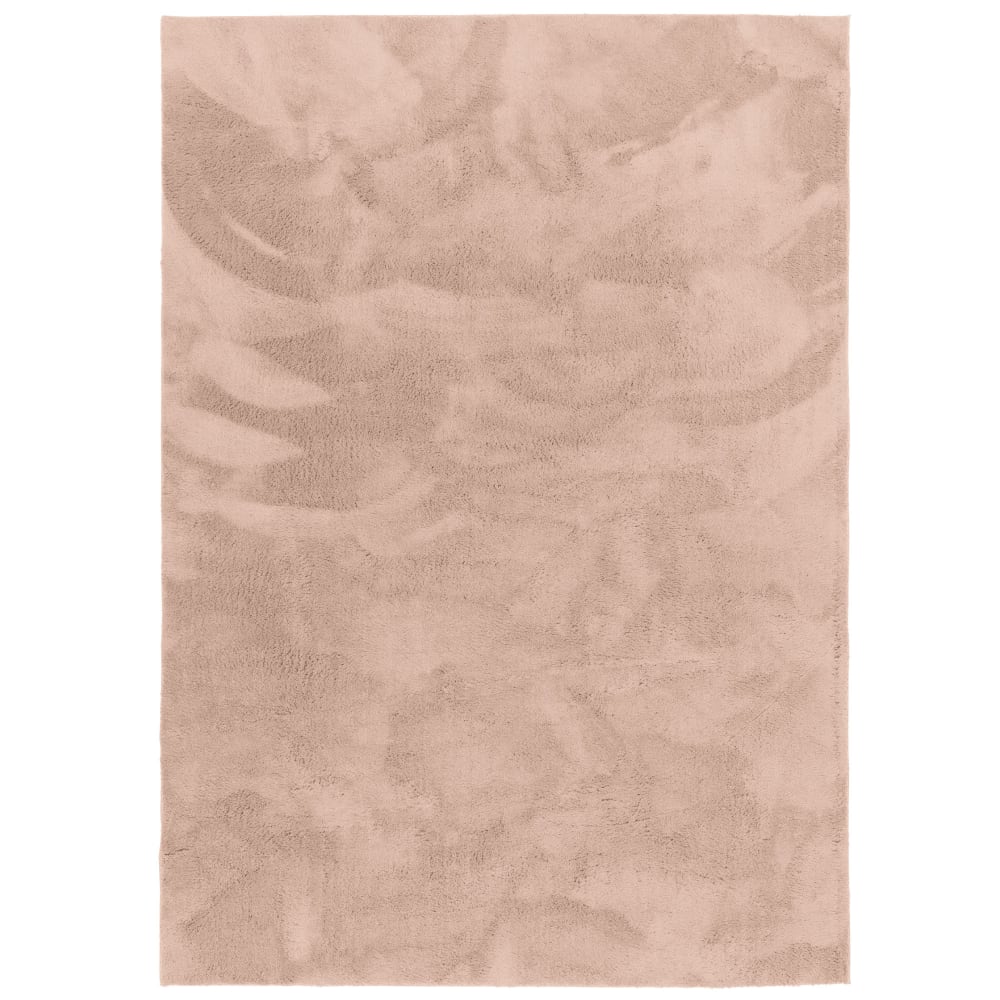 Tapis en fausse fourrure uni vieux rose 120x170 cm