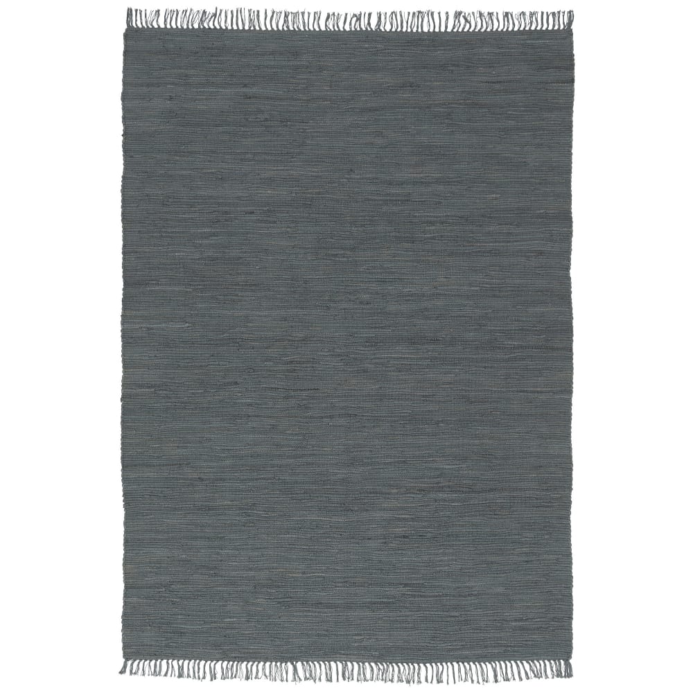 Tapis en coton uni anthracite 70x140 cm