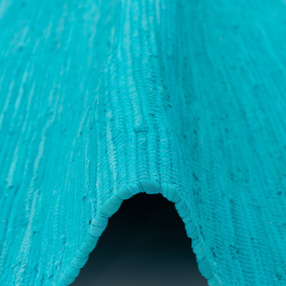 Tapis en coton uni turquoise 60x120 cm — vue 4