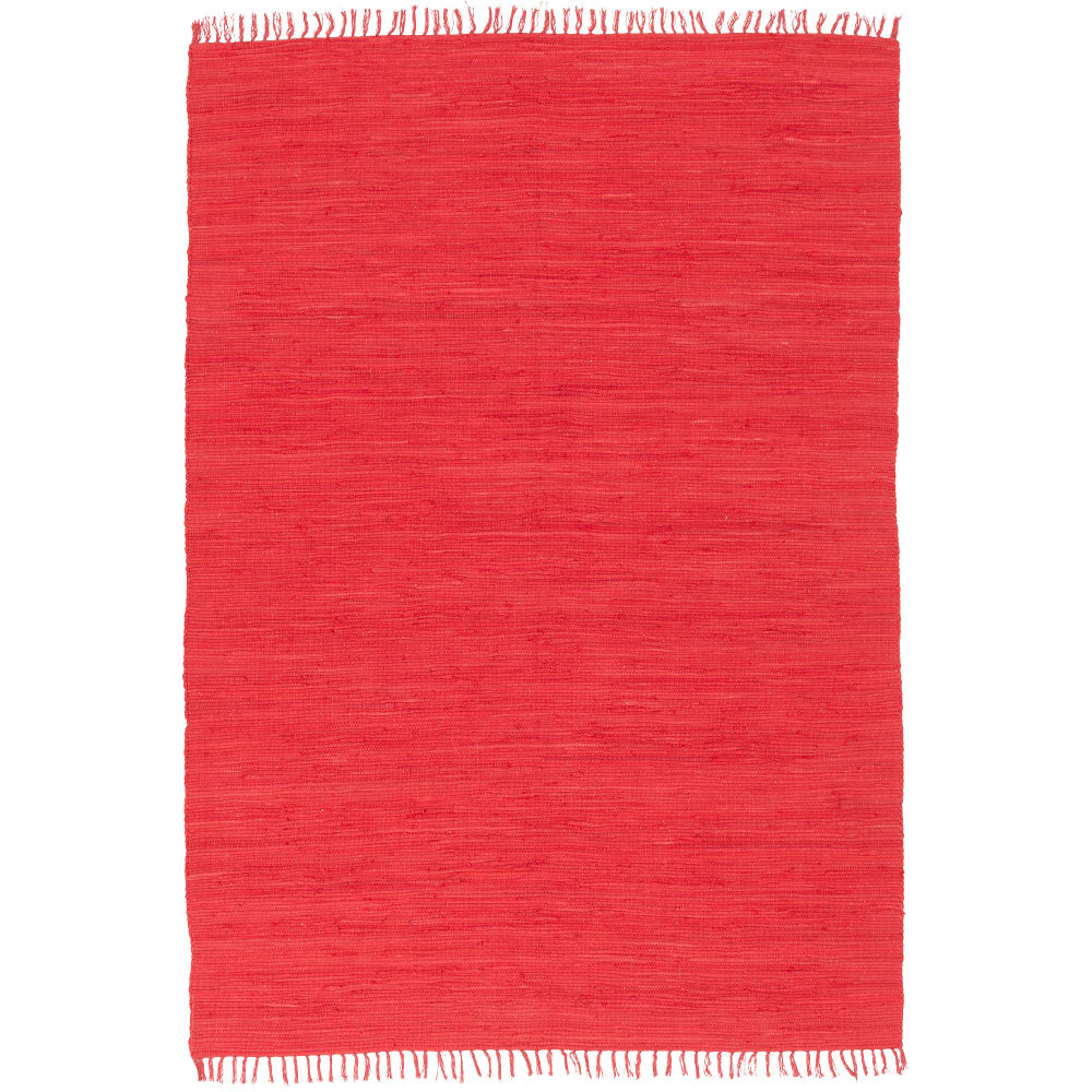 Tapis en coton uni rouge 70x250 cm