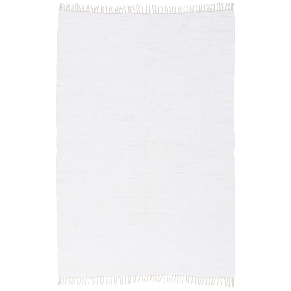Tapis en coton uni blanc 60x120 cm