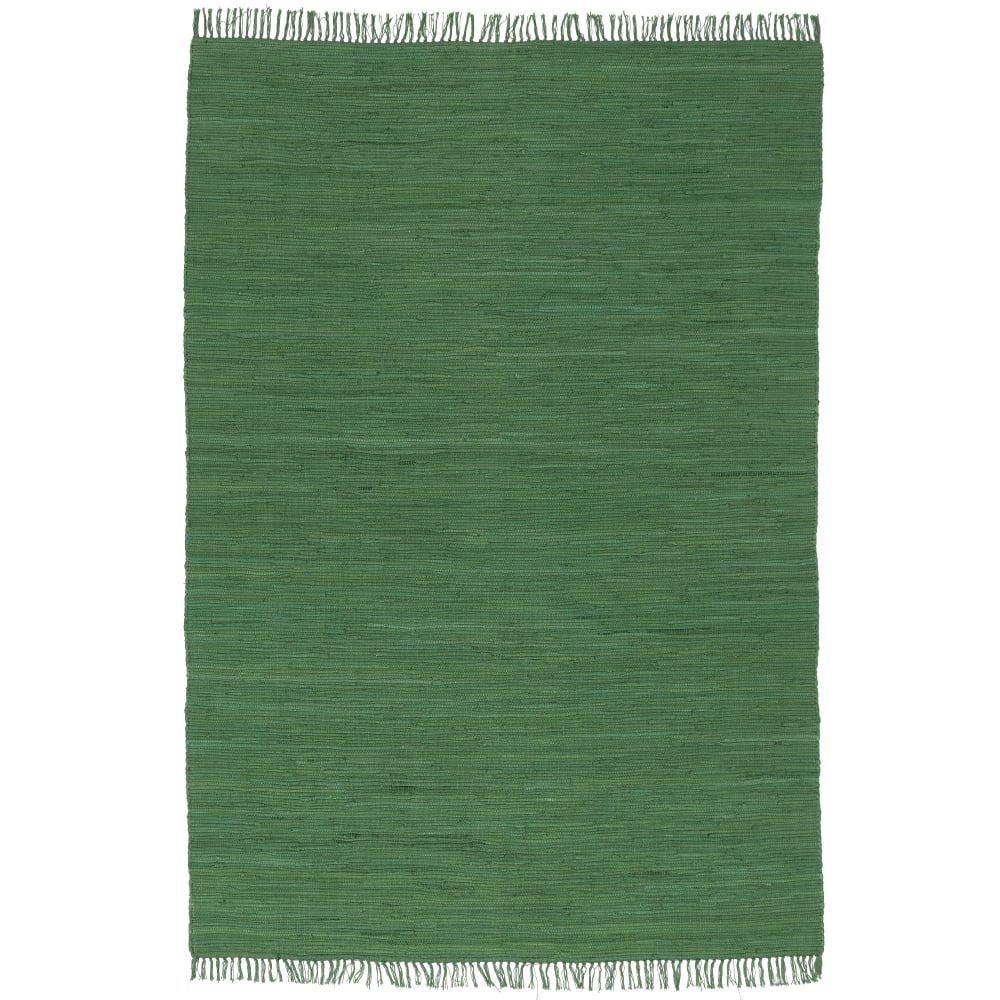 Tapis en coton uni vert foncé 60x120 cm