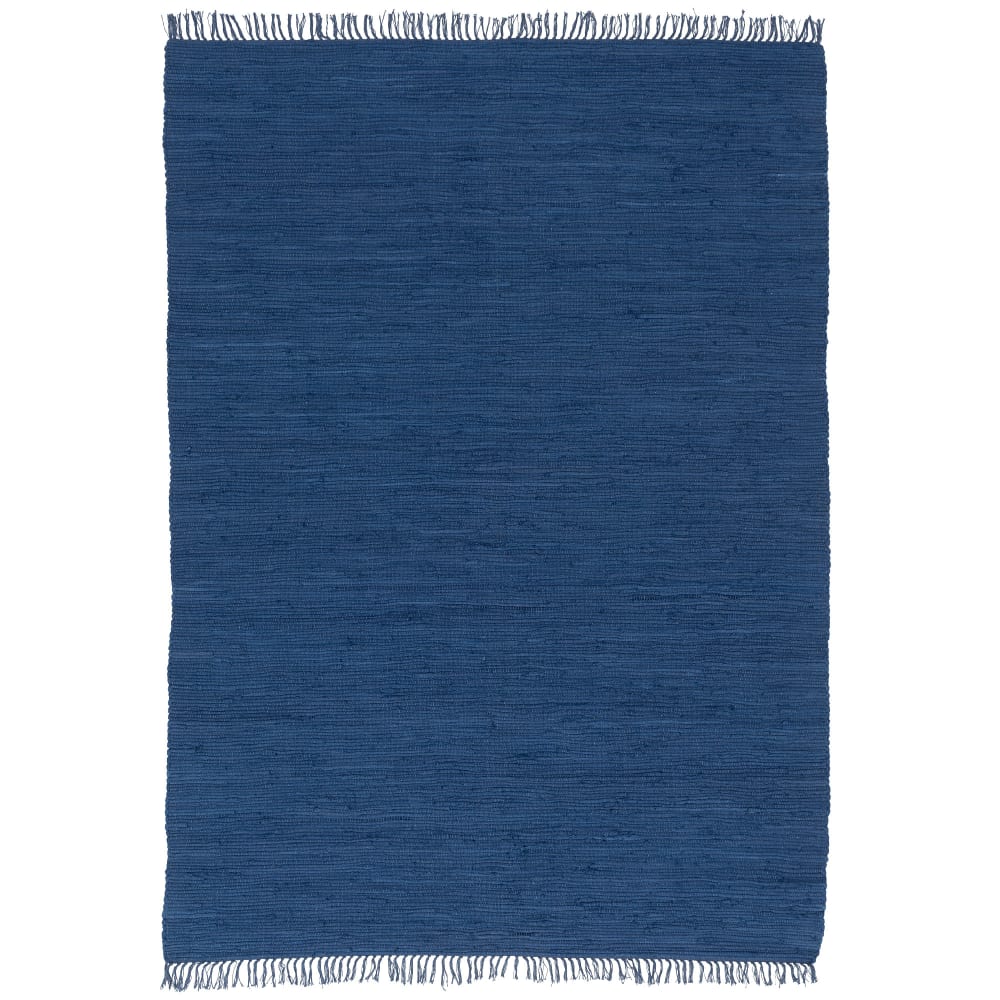 Tapis en coton uni bleu foncé 70x140 cm
