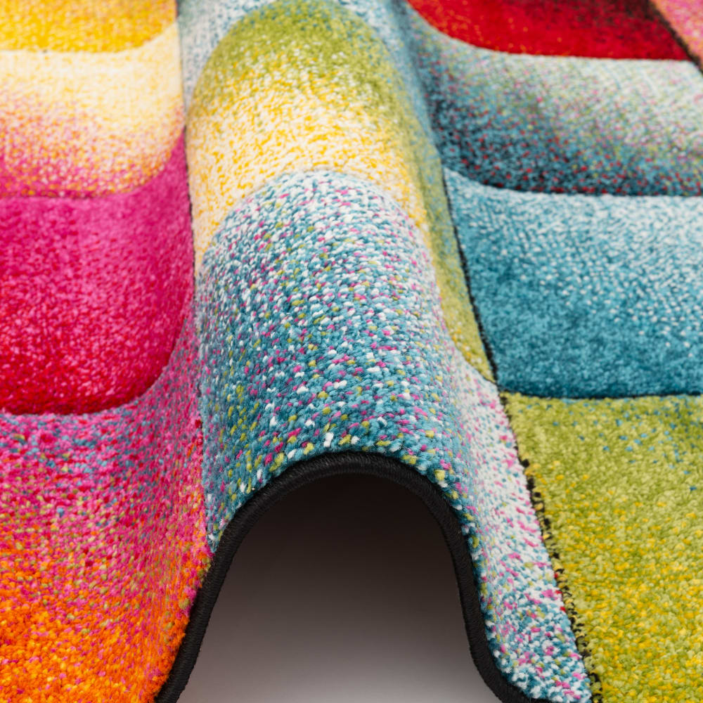 Tapis design à carreaux multicolore 200x290 cm — vue 4