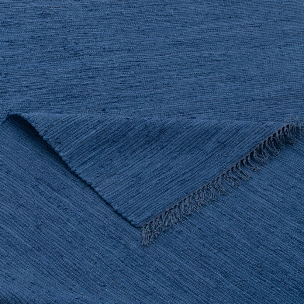 Tapis en coton uni bleu foncé 160x230 cm — vue 3