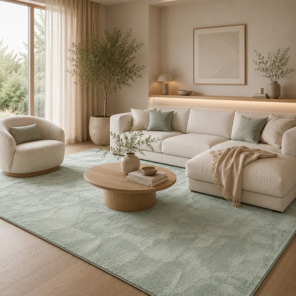 Tapis en fausse fourrure uni vert 80x150 cm — vue 3