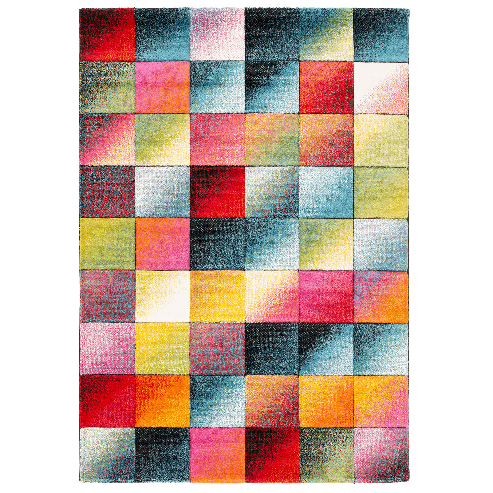 Tapis design à carreaux multicolore 160x230 cm