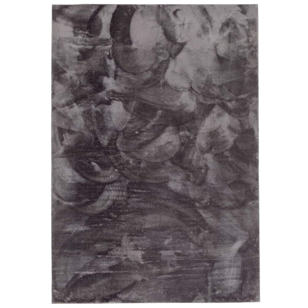 Tapis en fausse fourrure uni anthracite 80x150 cm