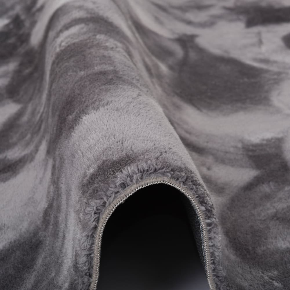 Tapis en fausse fourrure uni anthracite 80x150 cm — vue 4