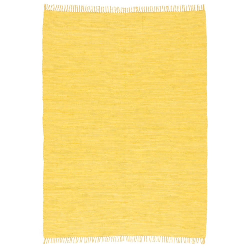 Tapis en coton uni jaune 60x120 cm