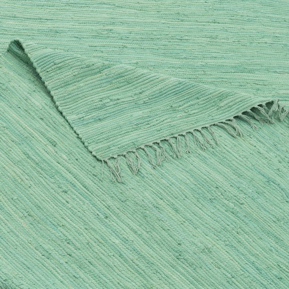 Tapis en coton uni vert d’eau 70x140 cm — vue 4