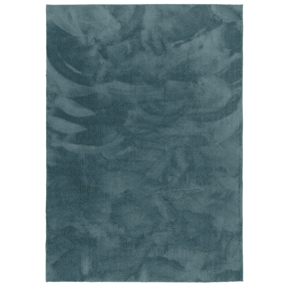 Tapis en fausse fourrure uni gris bleu 120x170 cm