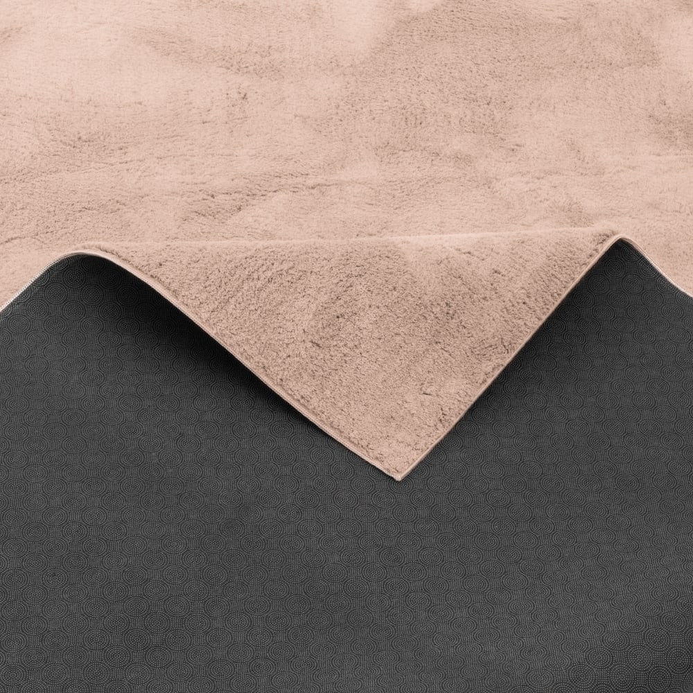Tapis en fausse fourrure uni vieux rose 160x230 cm — vue 4