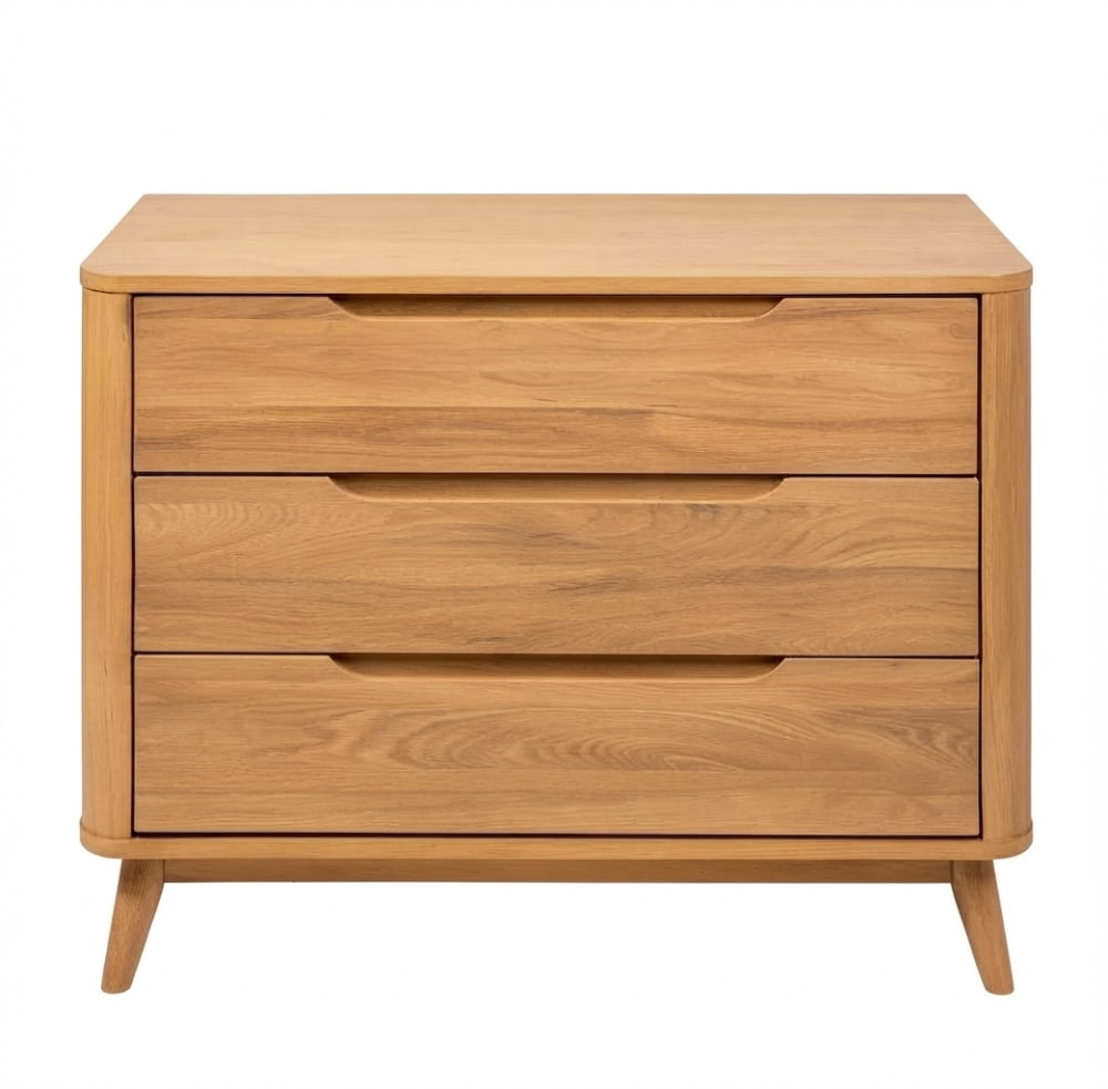 WOODEK Kommode aus massiver Eiche, mit matter Oberfläche style landhaus Beige Holz