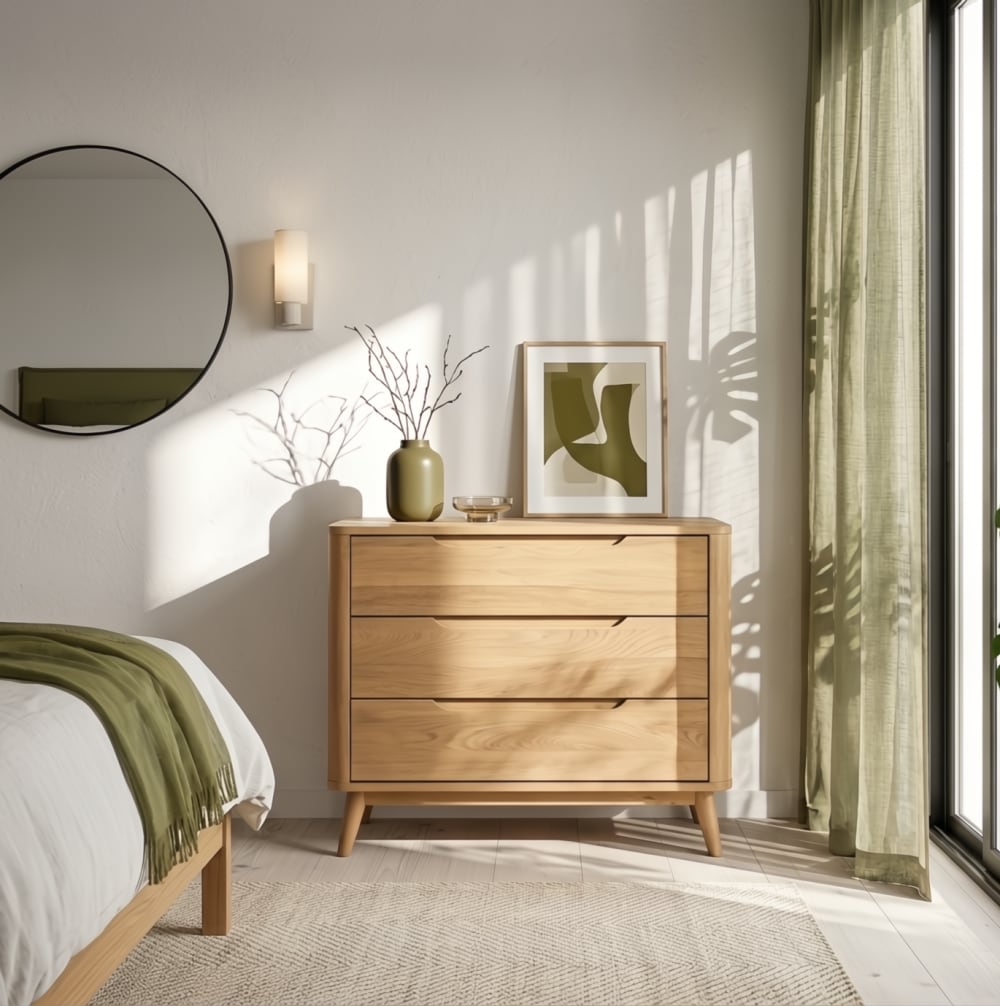 Kommode aus massiver Eiche, mit matter Oberfläche - Maisons Du