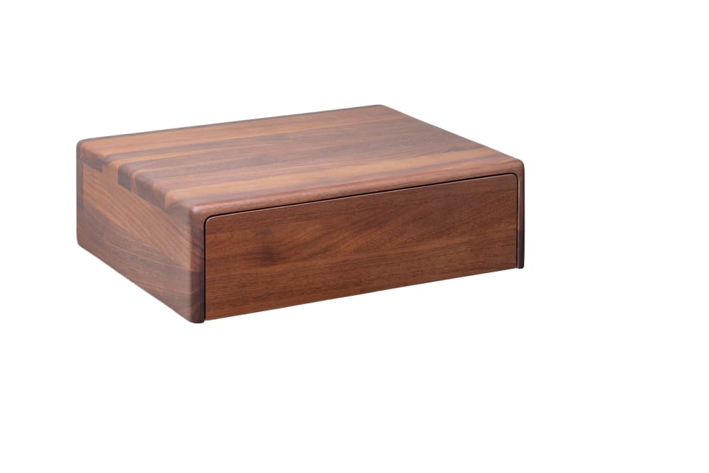 Table de chevet murale en noyer massif