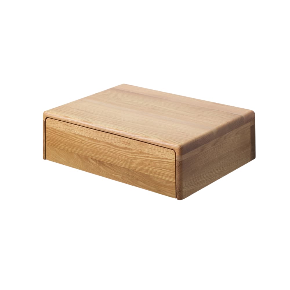 WOODEK Nachttisch mit Schublade aus massiver Eiche, mit matter Oberfläche style modern Beige Holz