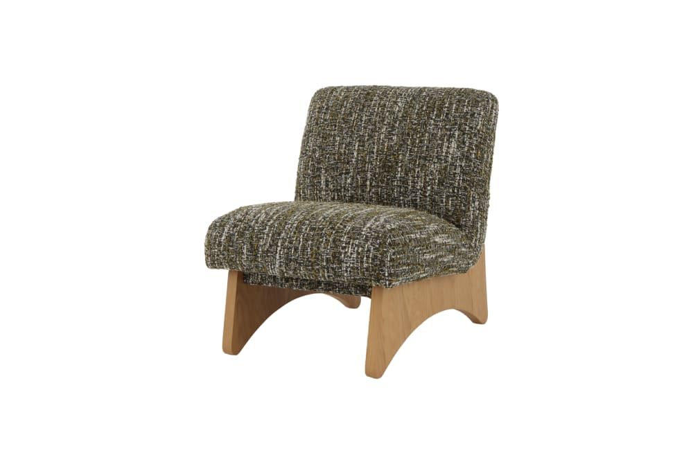 Fauteuil en chêne massif tissu vert