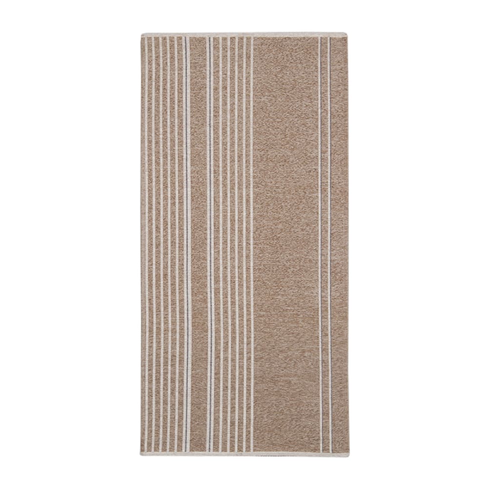 Alfombra pasillera de cocina de algodón beige 240x60cm