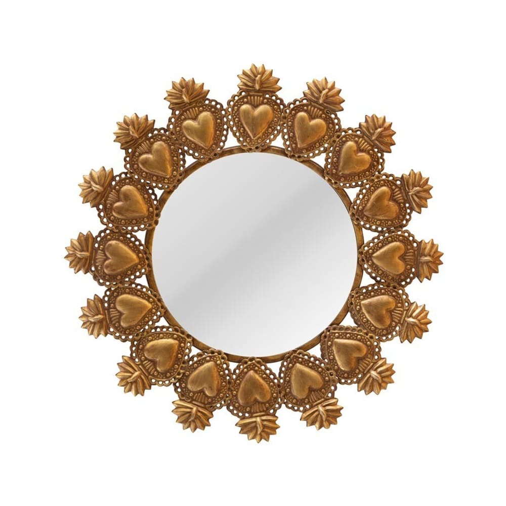espejo metal dorado