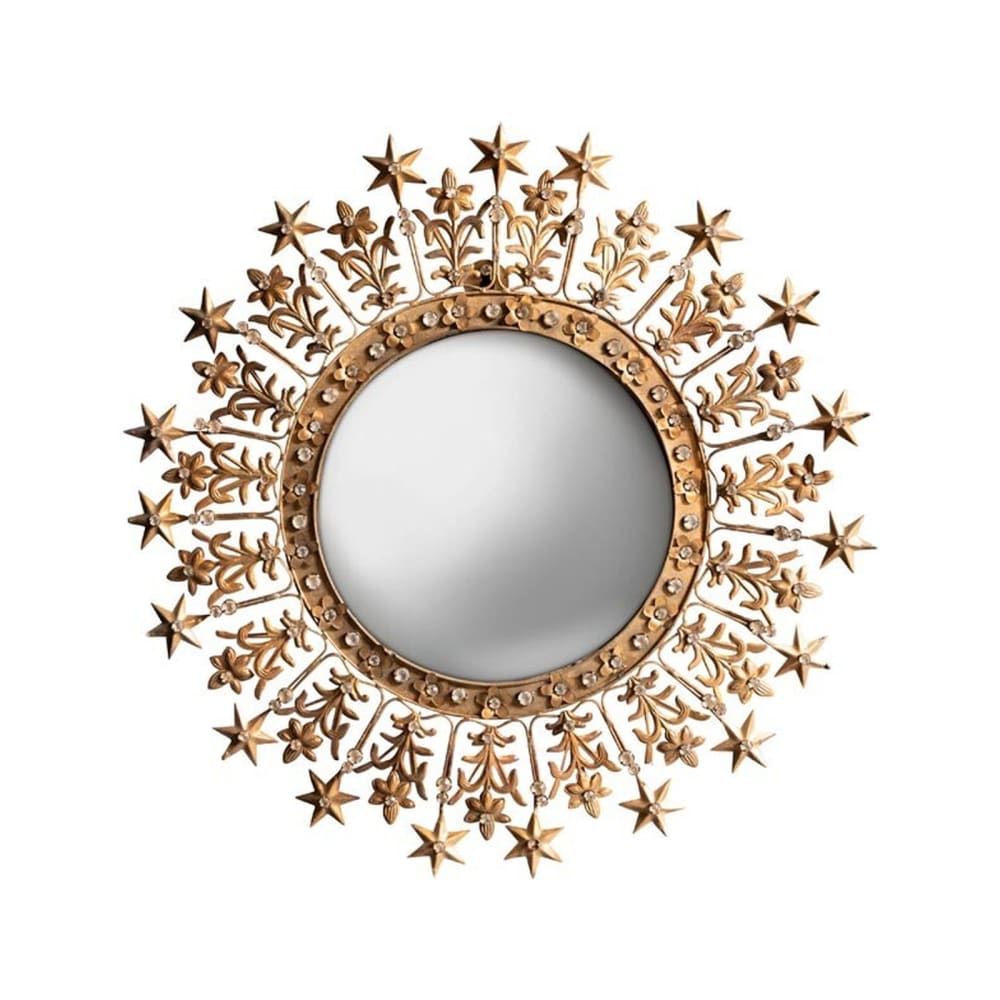 Espejo de metal dorado