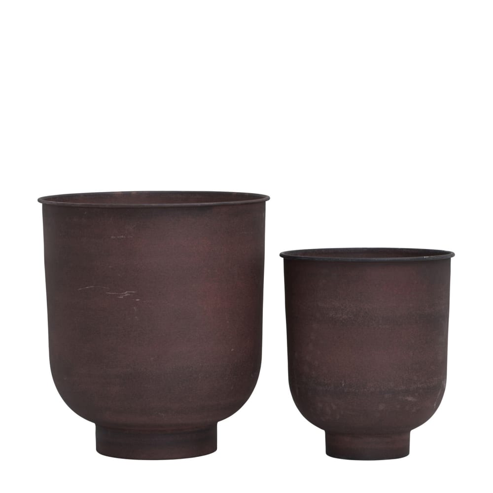 Jardineras de metal burdeos ( Lote de 2 )