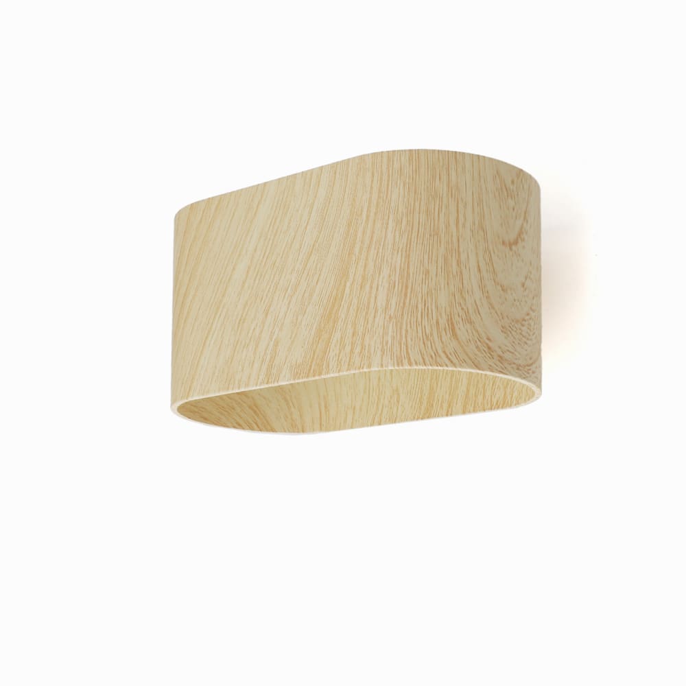 Applique murale métal effet bois, éclairage haut/bas, G9 16.5cm