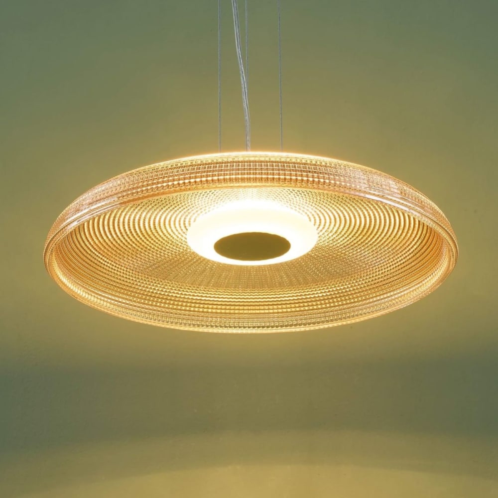 Suspension en verre noir et ambré 40 cm — vue 3