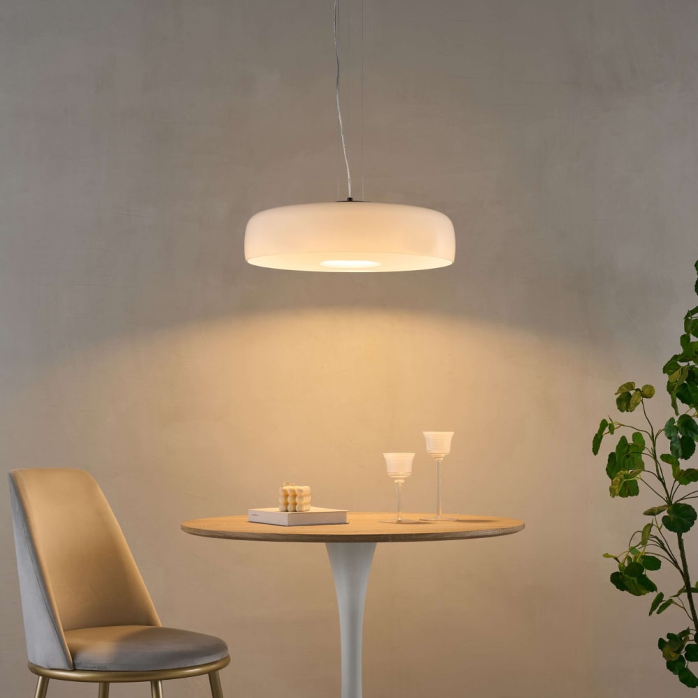 Suspension en verre blanc et noir 42 cm — vue 4