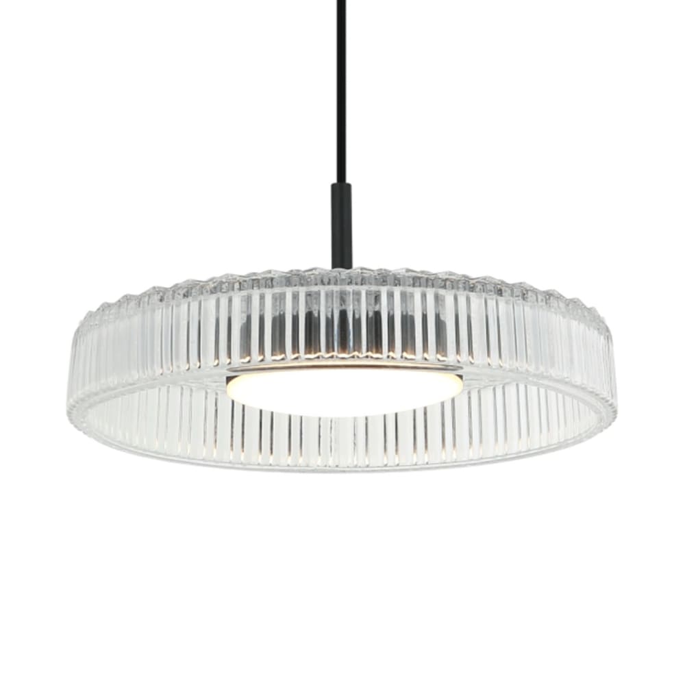 Suspension en verre Transparent et noir 30 cm